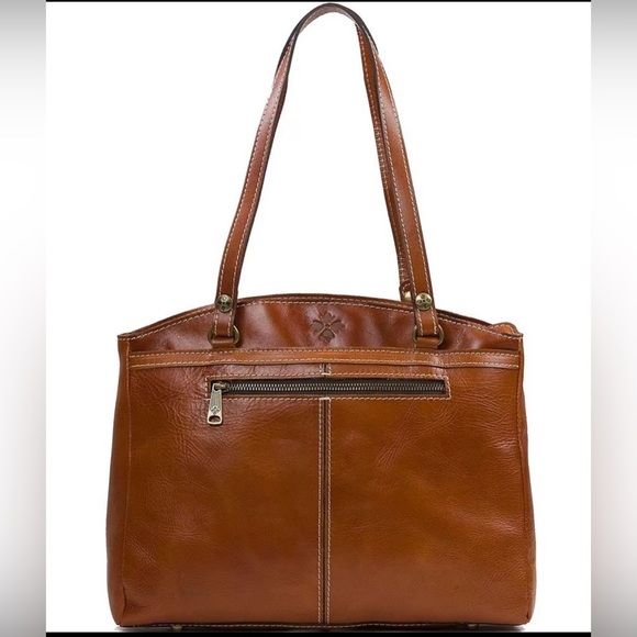 Patricia Nash Heritage Collection Poppy Satchel Leather Bag Tan Brown AUTHENTIC - Picture 6 of 12